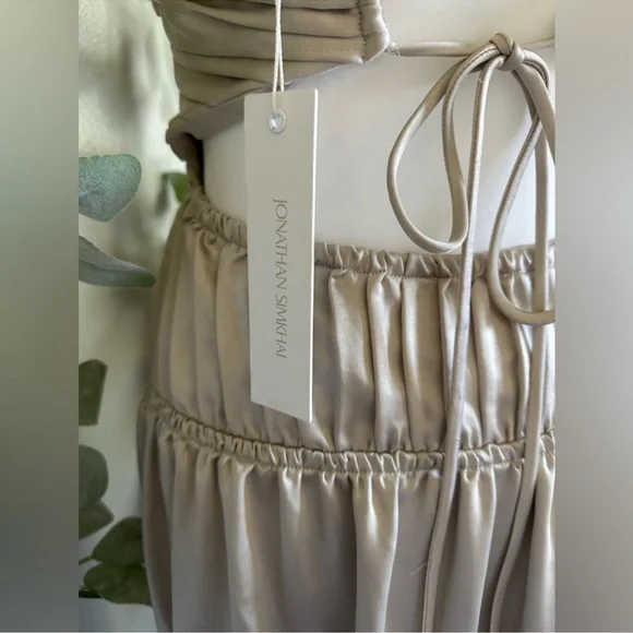 Jonathan Simkhai Strapless Gown Dress in stone NWT Formal Bridal - Picture 13 of 14